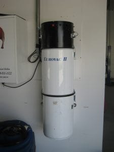 Installed Eurovac EII central vacuum equipment photographed by Eurovac